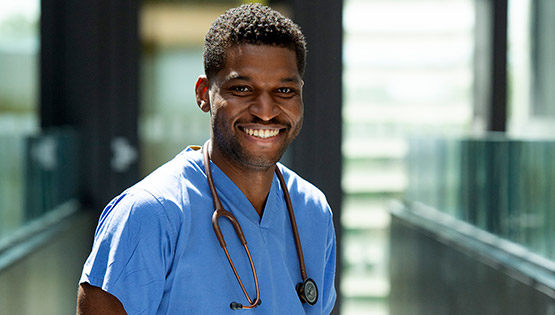 Male RCSI employee in scrubs in ERC Beaumont