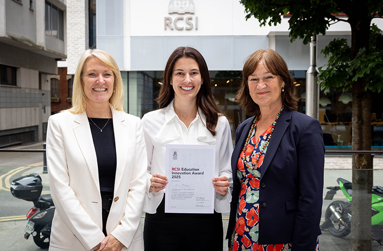The 2025 Education Innovation Award winner, Dr Zara Mulphy is pictured with colleagues outside 26 York Street.
