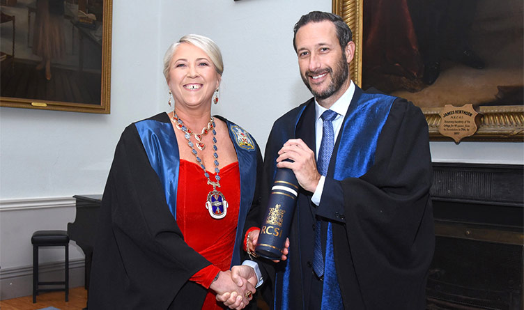 Dr Patricia Cunningham, then Dean of the Faculty of Radiologists and Radiation Oncologists, pictured with Professor Jonathon Leipsic, University of British Columbia, who was among the Honorary Fellows of the Faculty conferred at the Annual Scientific Meeting.