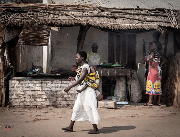 Woman walking in Malawi
