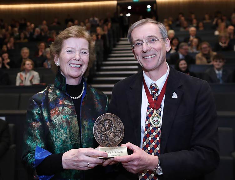 Mary Robinson receives Emily Winifred Dickson Award