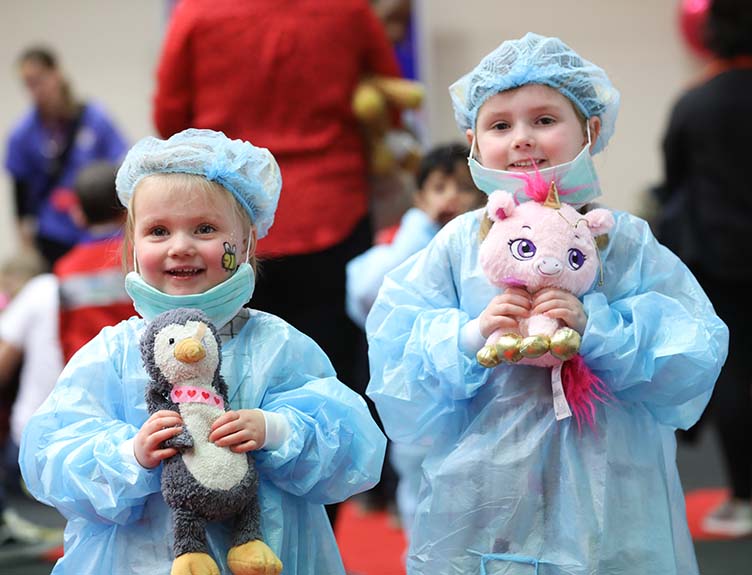 Teddy Bear Hospital cover Sisters Alanah and Ailbhe McCartan at the RCSI Paediatrics Society’s sixth annual Teddy Bear Hospital.