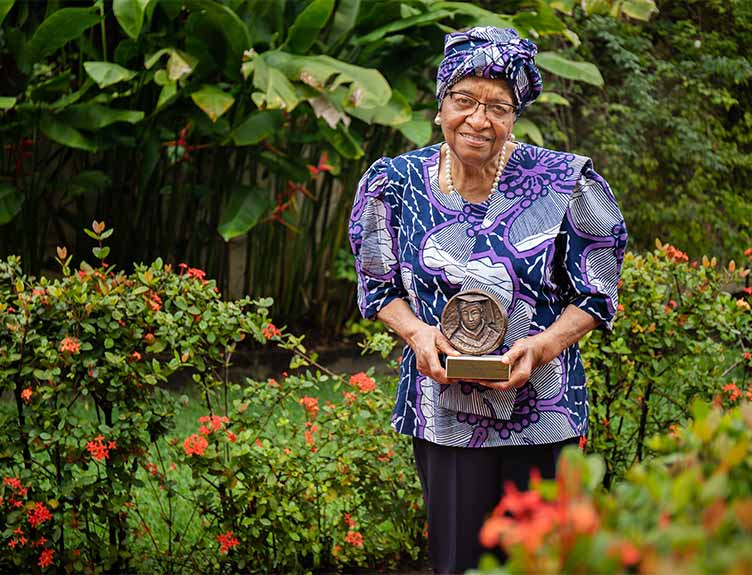 Ellen Johnson Sirleaf receives Emily Winifred Dickson Award