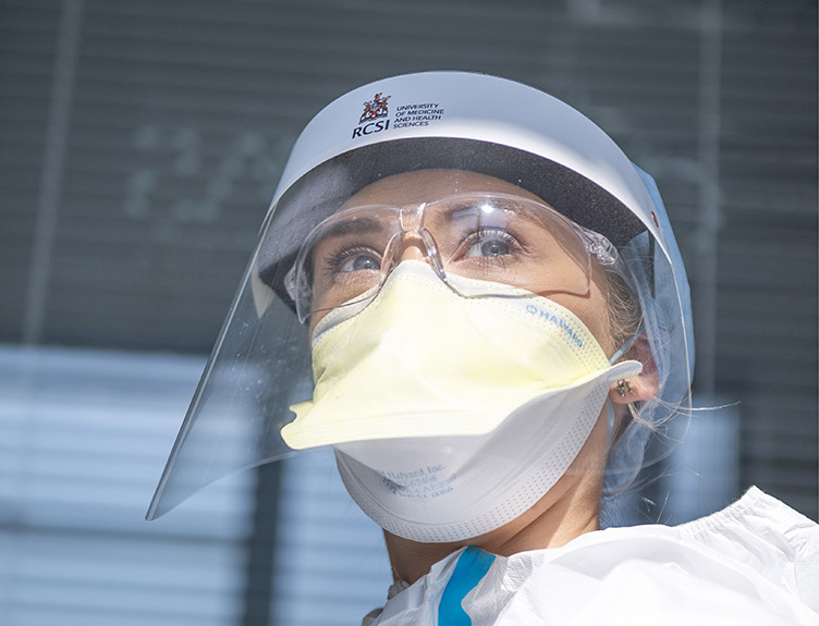 Natalie McEvoy wearing PPE