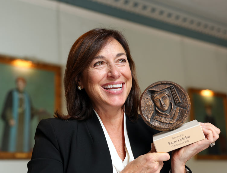 Dr Karen DeSalvo with award at RCSI