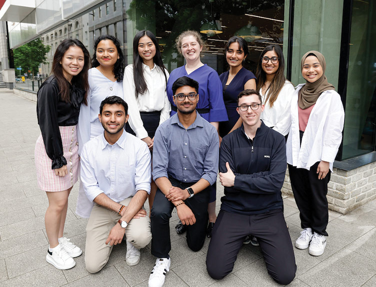 Student Innovation Challenge The winners of the 2023 RCSI Student Innovation Challenge 'The Pink Pathway Team' with team leader Dr Sandra Hembrecht.