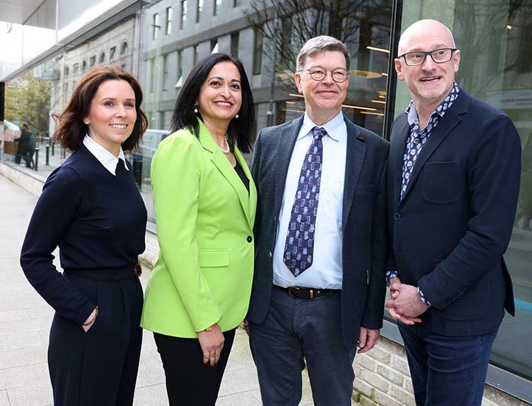 Pictured L-R: Novartis Ireland Managing Director Caitriona Walsh, President of Mayo Clinic Professor Prathibha Varkey, Director of Healthcare Outcomes Research Centre Professor Jan Sorensen, and the Hermitage Clinic’s Clinical Director of Radiology, Dr John Sheehan.