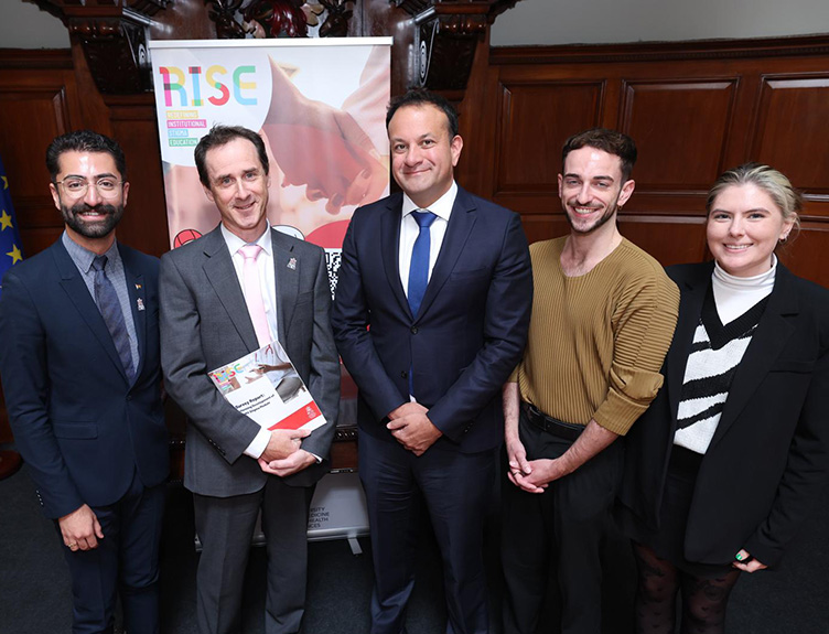 RISE project L-R: Dr Amir K. Bachari, Dr Eoghan de Barra, former Taoiseach Dr Leo Varadkar, Michael O’Dea and Ellen Conlon.