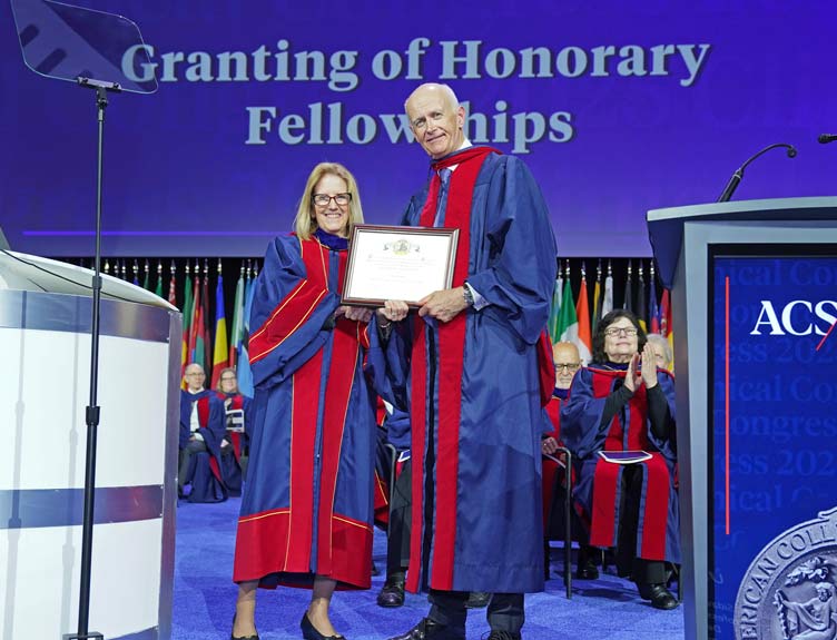 Professor Cathal Honorary Fellowship Two professors with Honorary Fellowship at ceremony