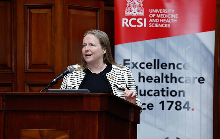 Speaker during symposium