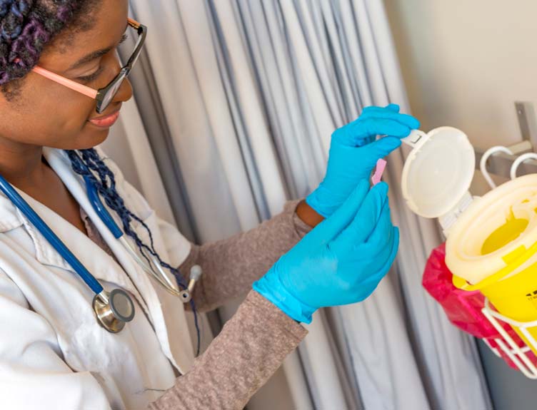 Doctor in white coat doing work to protect environment