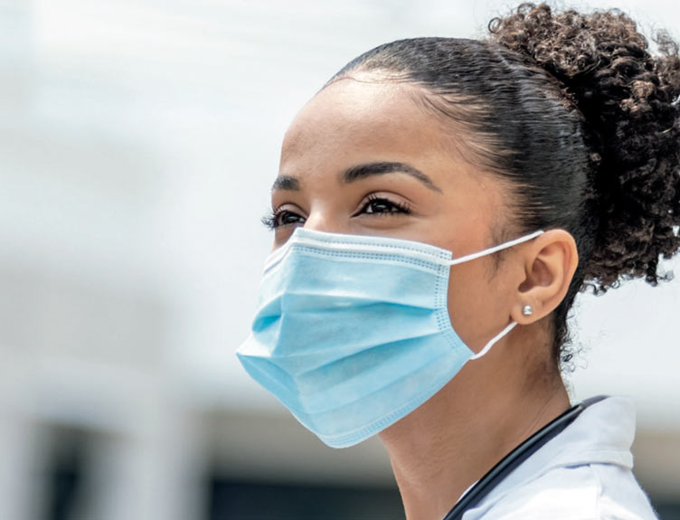 Healthcare worker with mask