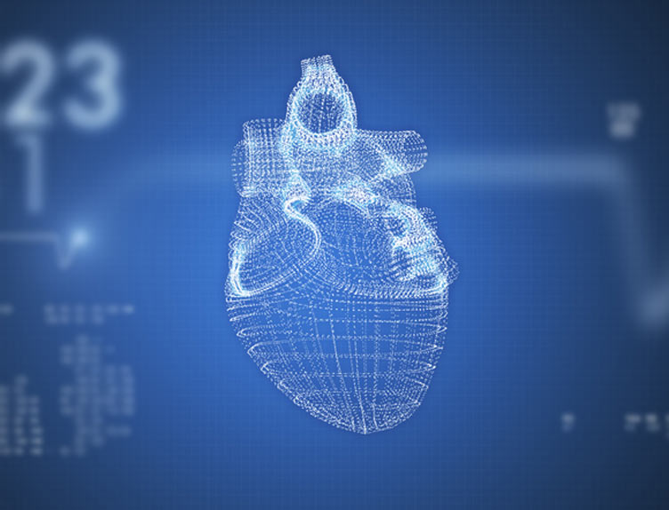 Human heart futuristic medical hologram