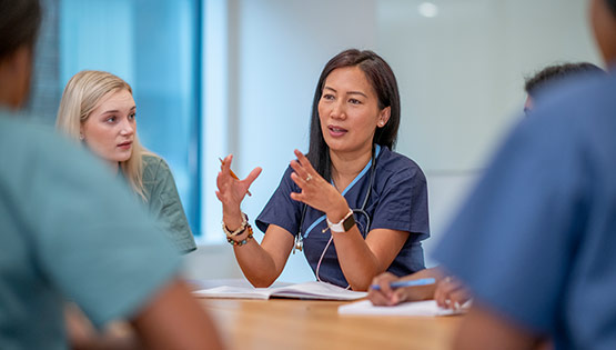 Group of nurses having a meeting