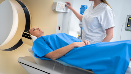 Patient getting a CT scan