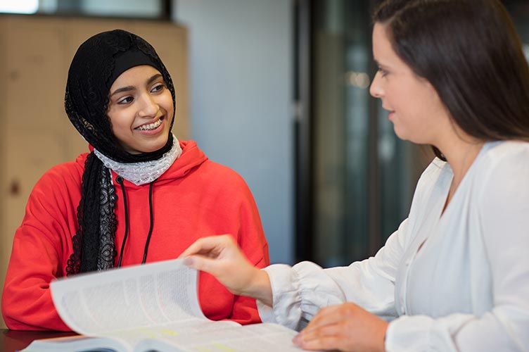 Students studying together