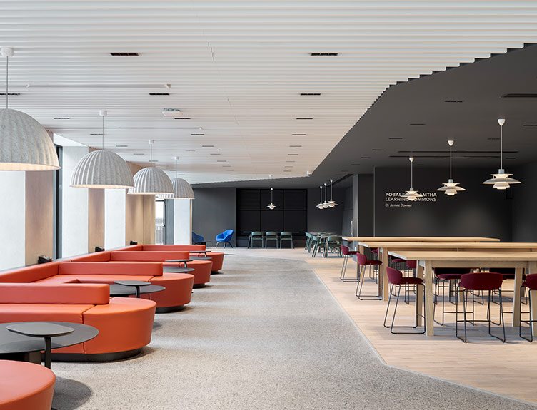 View of seating on the gound floor in the new 118 St Stephen's Green