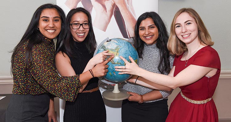 Group of girls at the International Citizenship Awards 2018