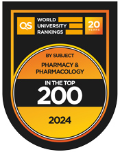 QS Ranking in Pharmacy and Pharmacology medal logo