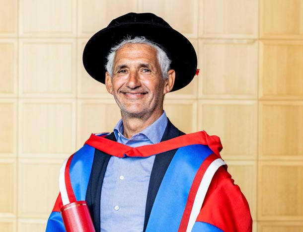 Head and shoulders image of Tim Spector celebrating the RCSI Honorary Doctorate Award