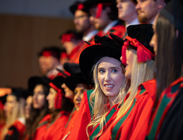 A group of RCSI postgrads at their conferring.