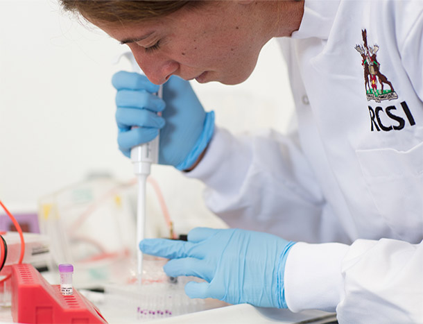 RCSI researcher working in lab