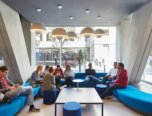 Students in 26 York street window view
