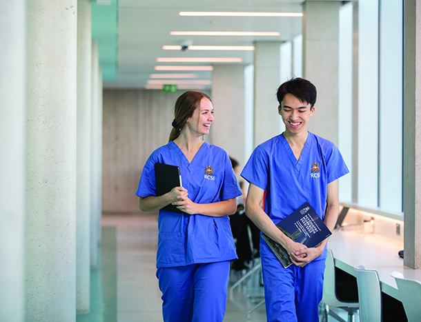 Students in scrubs in 26 York Street
