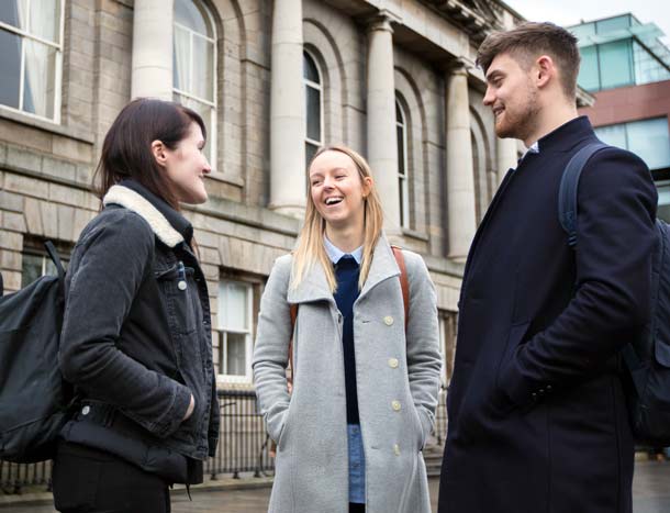 Students outside St Stephen's Green