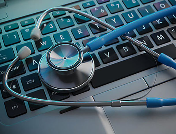 A stethoscope and laptop.