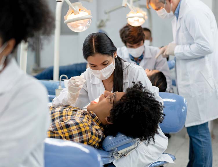 Dentistry students in university