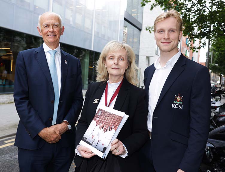 Professor Cathal Kelly, Vice Chancellor, RCSI; Professor Laura Viani, President, RCSI; and Connor Lenihan, President, RCSI Students’ Union, pictured at the launch of RCSI’s new strategic plan.