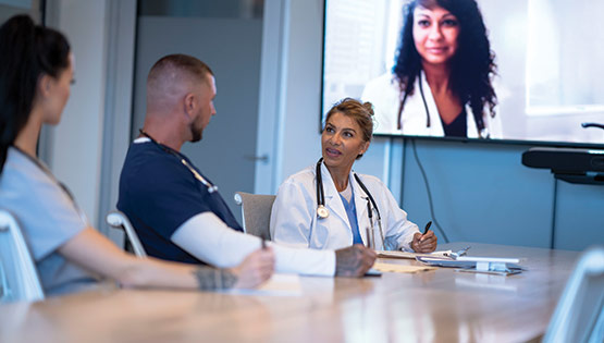 Healthcare professionals in a meeting