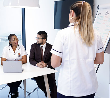 Nurse giving a presentation