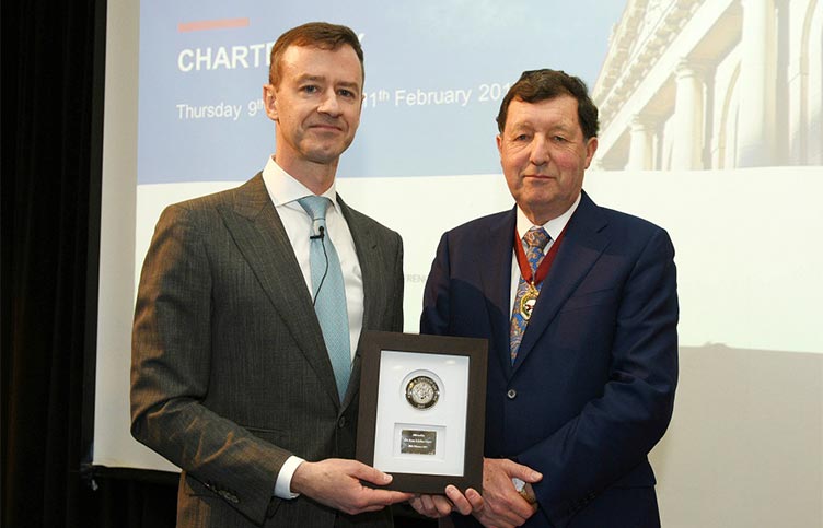 Dr Aran Maree, Chief Medical Officer, Johnson & Johnson and RCSI Alumnus (Medicine, Class of 1993) who delivered the Johnson and Johnson Lecture with Professor John Hyland, President, RCSI