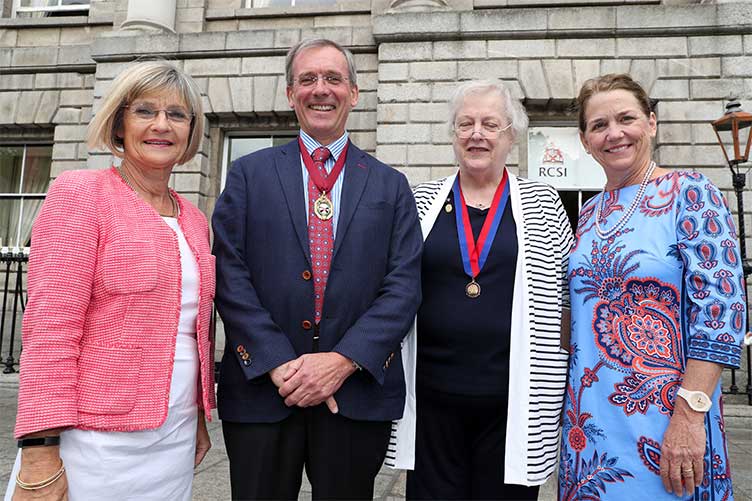 Professor Eilis McGovern; Mr Kenneth Mealy, RCSI President; Dr Patricia Numann and Dr Barbara Bass