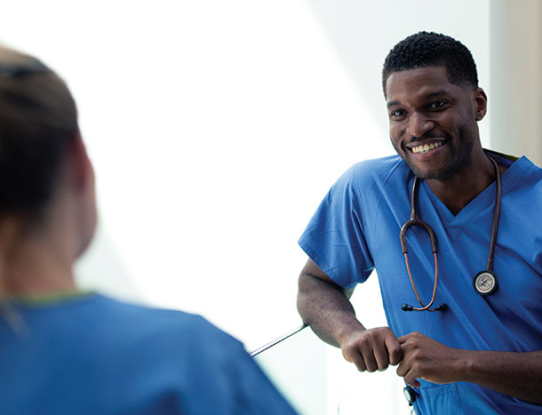 RCSI staff in scrubs
