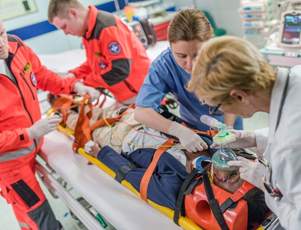 Doctor and patient in operating theatre